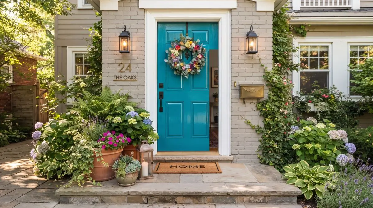Bold-Painted Front Door