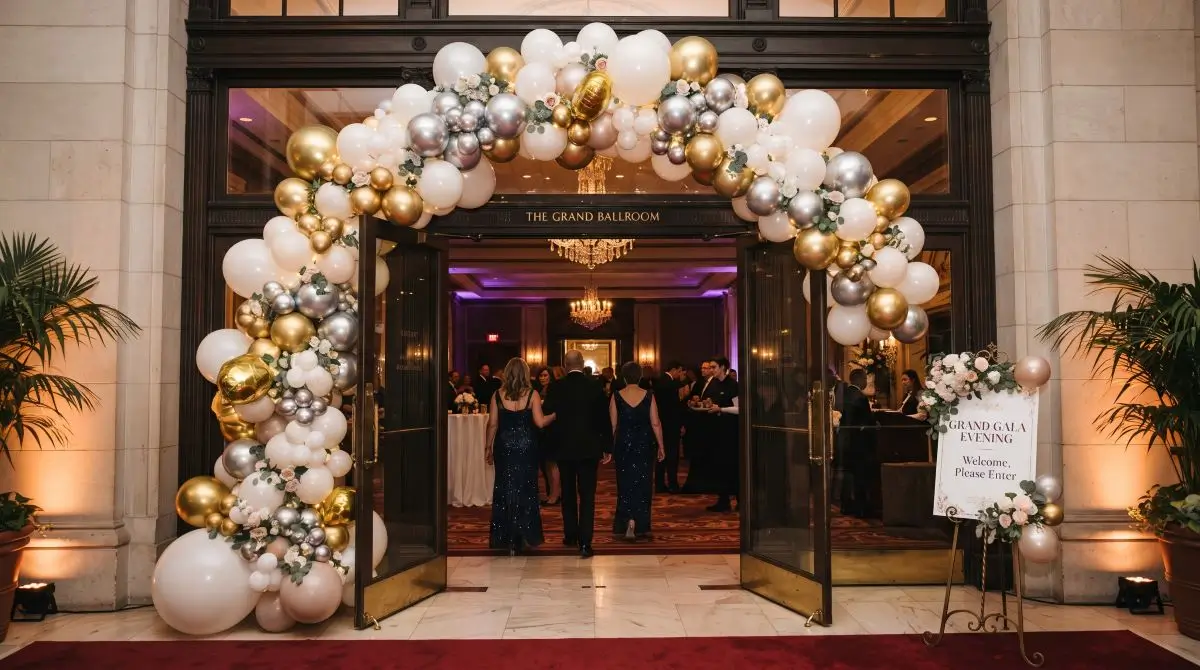 1. Classic Balloon Arch for the Entryway