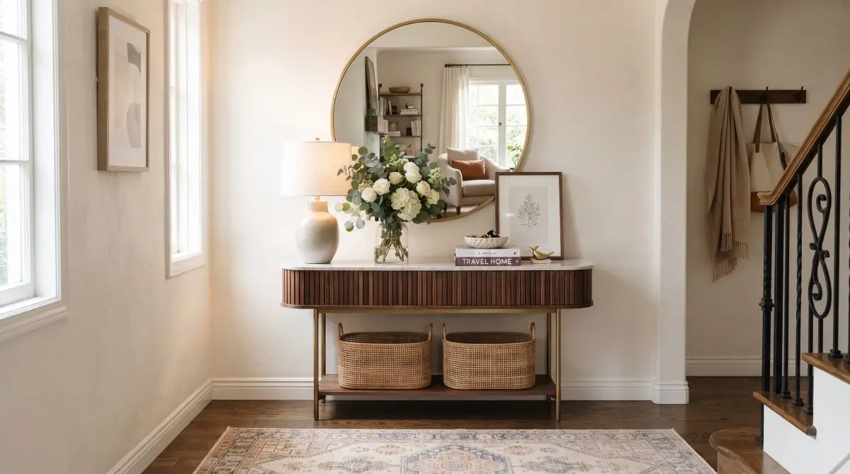 Console Table with Mirror