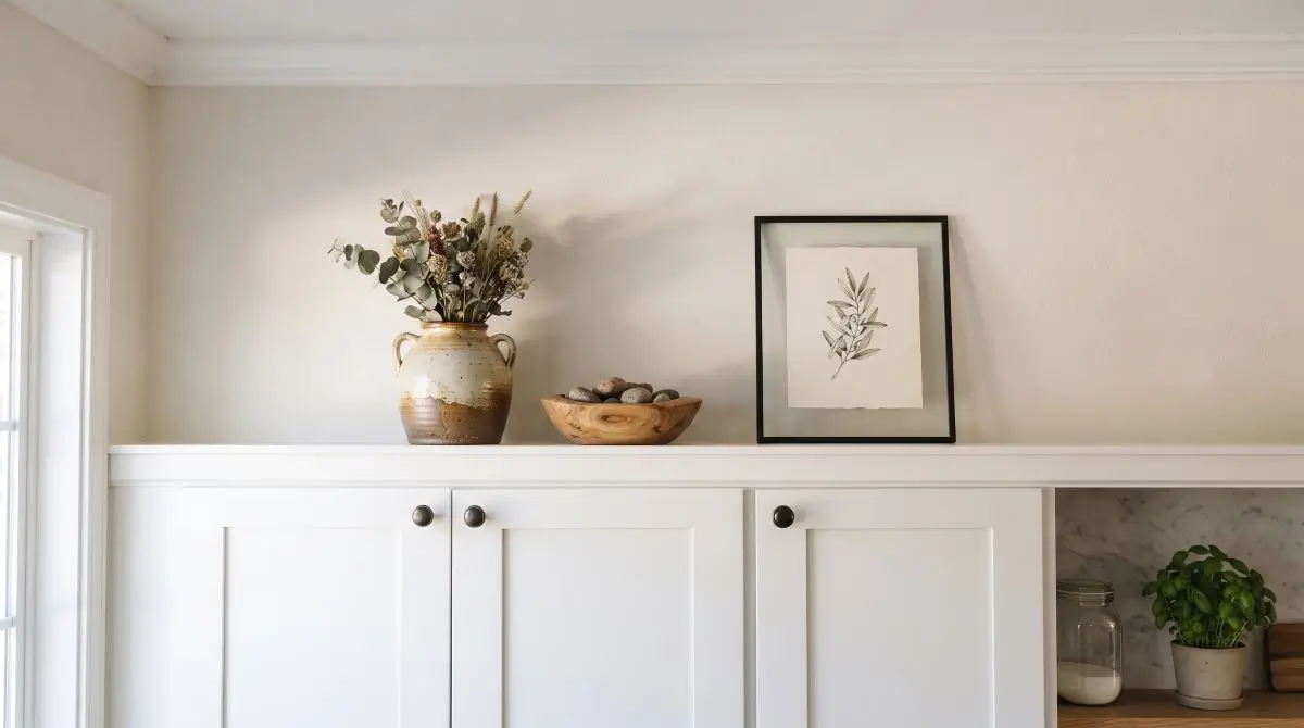 Curate a Vignette Above Cabinets