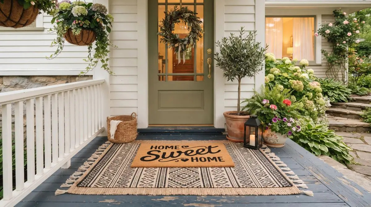 Layered Doormats with a Statement Rug