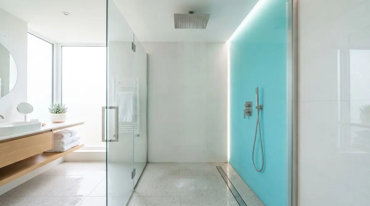Aqua Glass Shower or Accent Panel