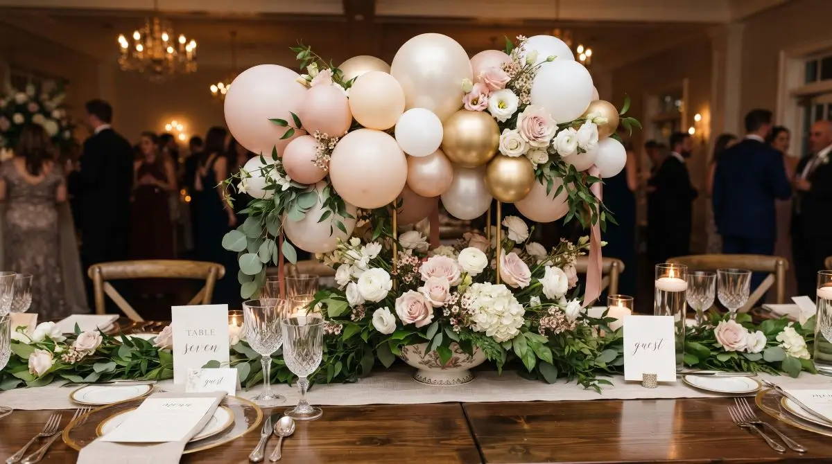 Balloon Centerpiece with Flowers or Greenery