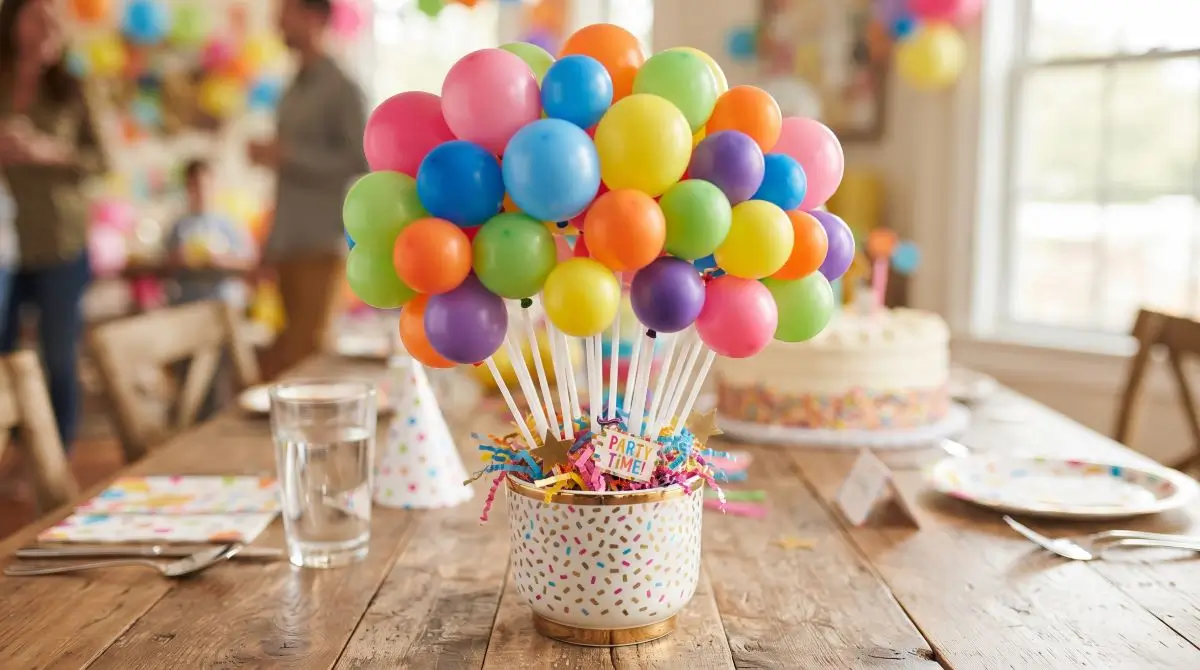 Balloon Centerpiece with Mini Sticks