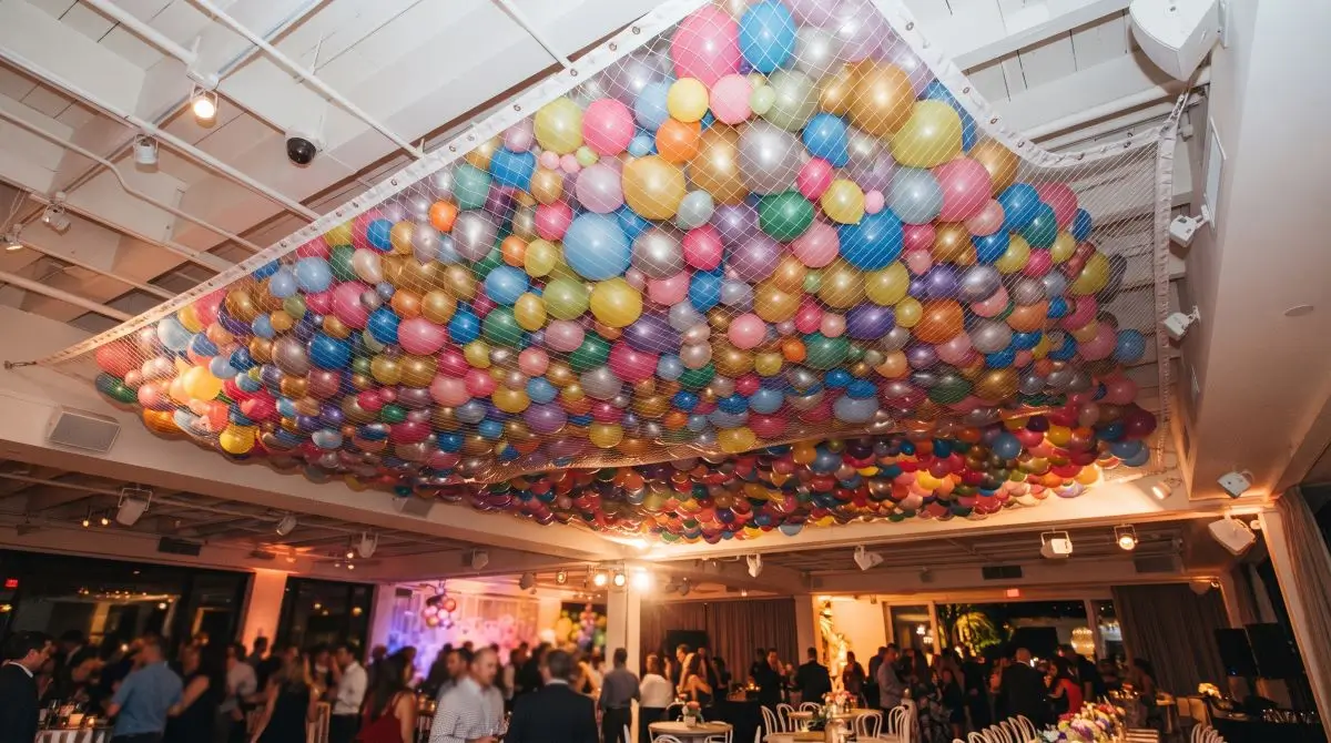 Balloon Cluster Ceiling Net