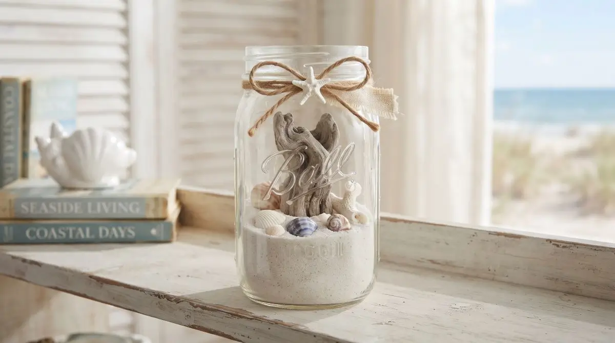 Beach-Themed Mason Jar Decor