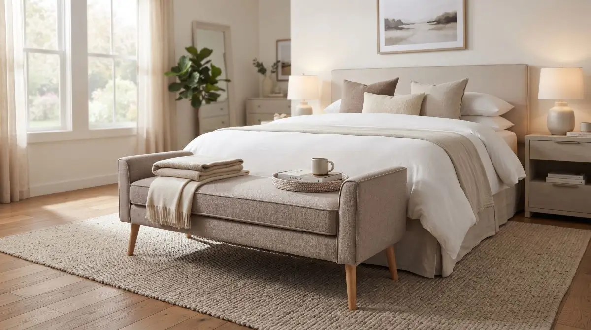 Bench or Ottoman at the Foot of the Bed