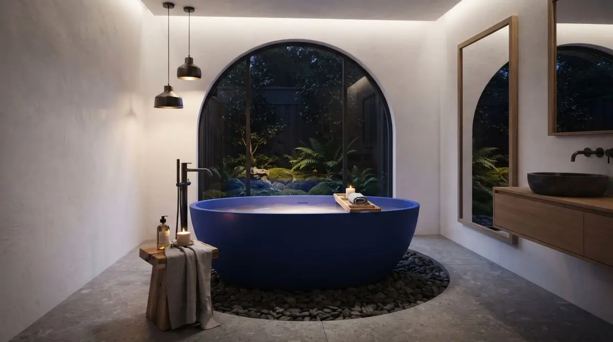Blue Bathtub Statement Piece
