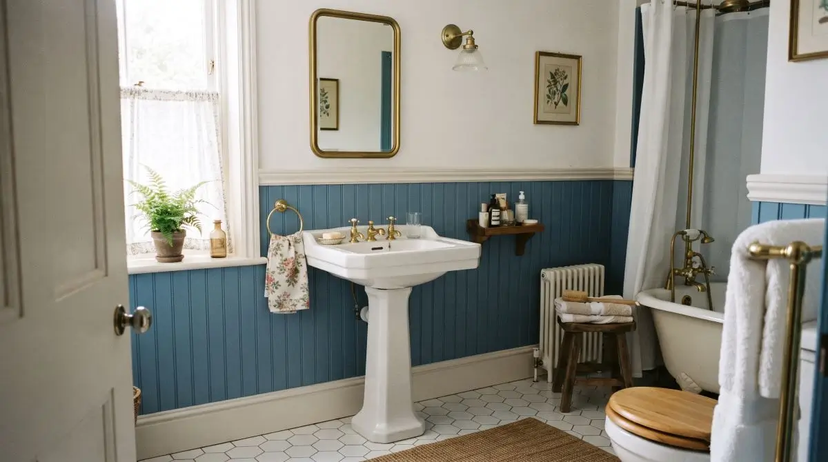 Blue Beadboard or Wainscoting