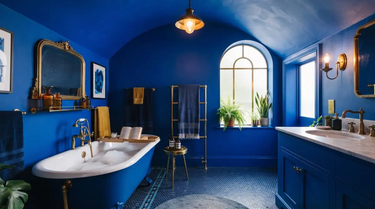 Blue Ceiling for a Color-Drenched Effect