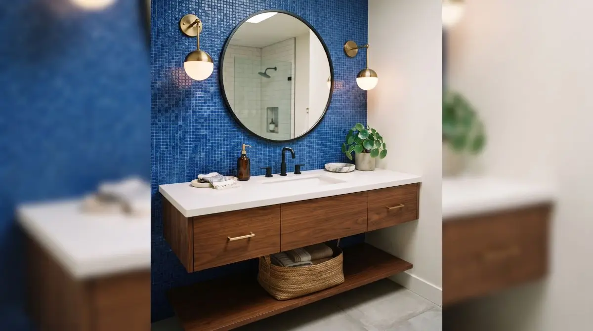 Blue Grout as a Surprise Detail