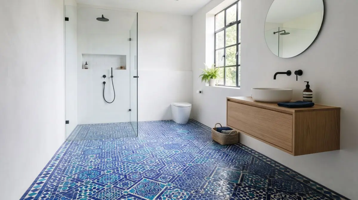 Blue Mosaic Floor Tiles
