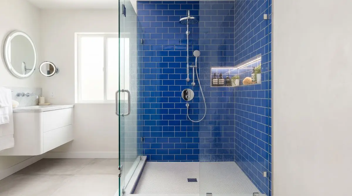 Blue Subway Tile Shower