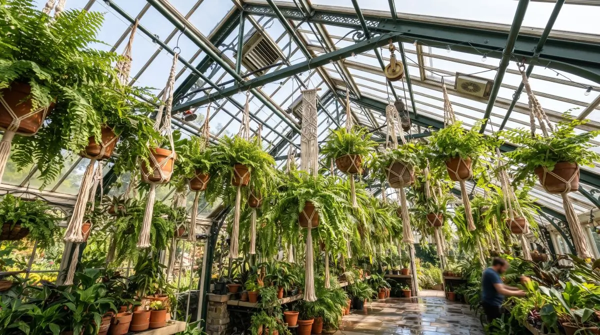Ceiling-Level Hanging Plant Canopy