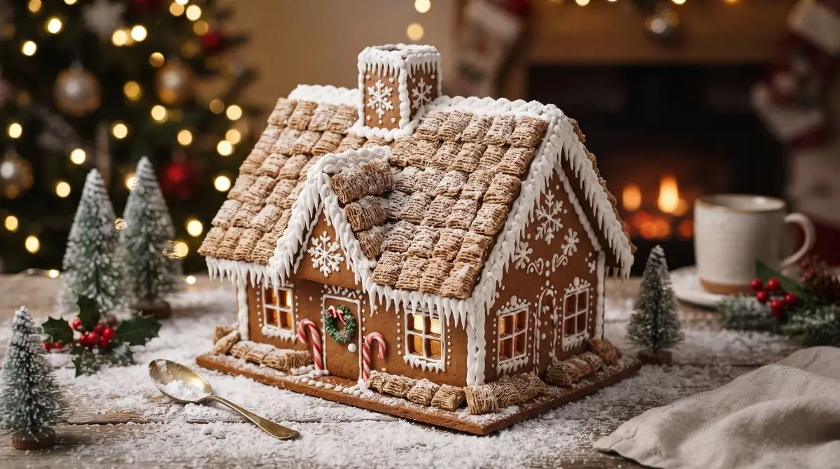 Cereal-Textured Gingerbread Roof
