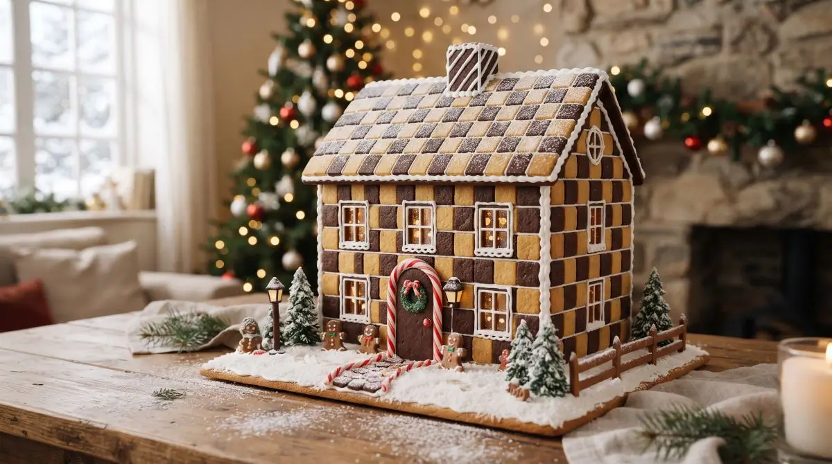 Checkerboard Facade Gingerbread House
