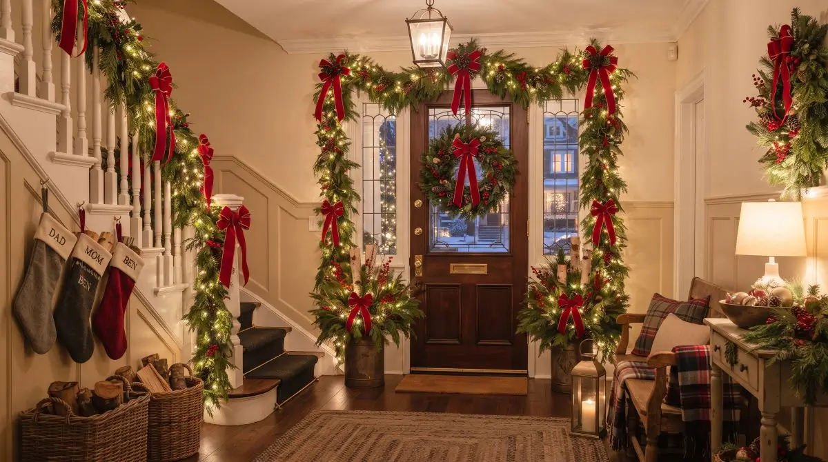Christmas Entryway Styling