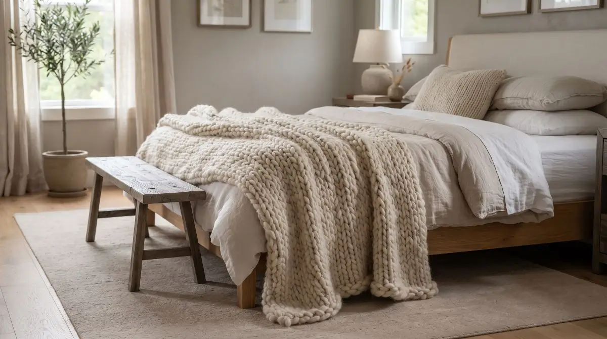 Chunky Knit or Woven Throws for Softness