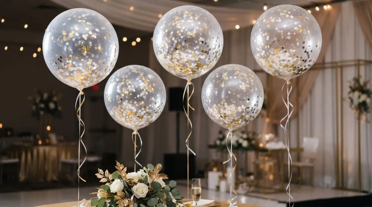 Clear Confetti Balloons