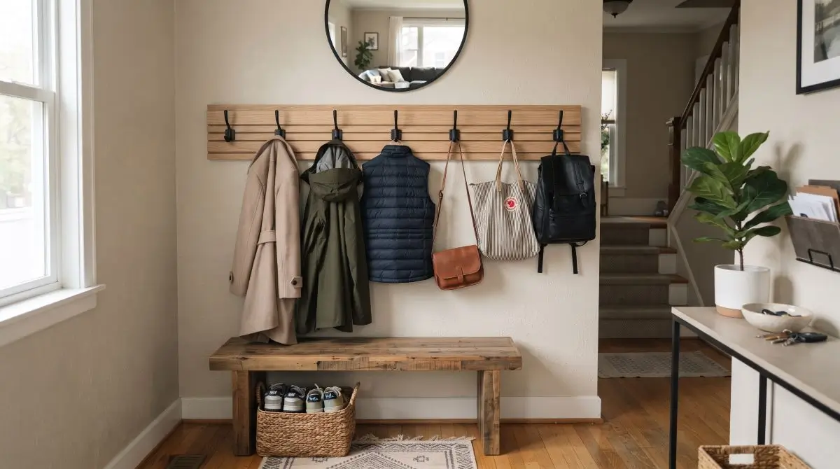 Coat Hooks Wall Panel