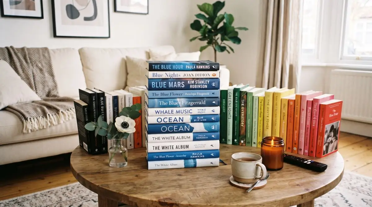 Color-Coded Book Arrangement