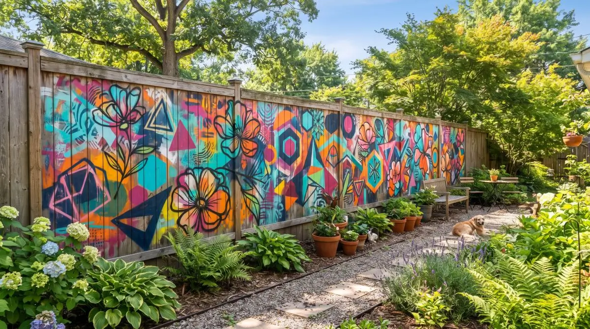 Colorful Mural Fence