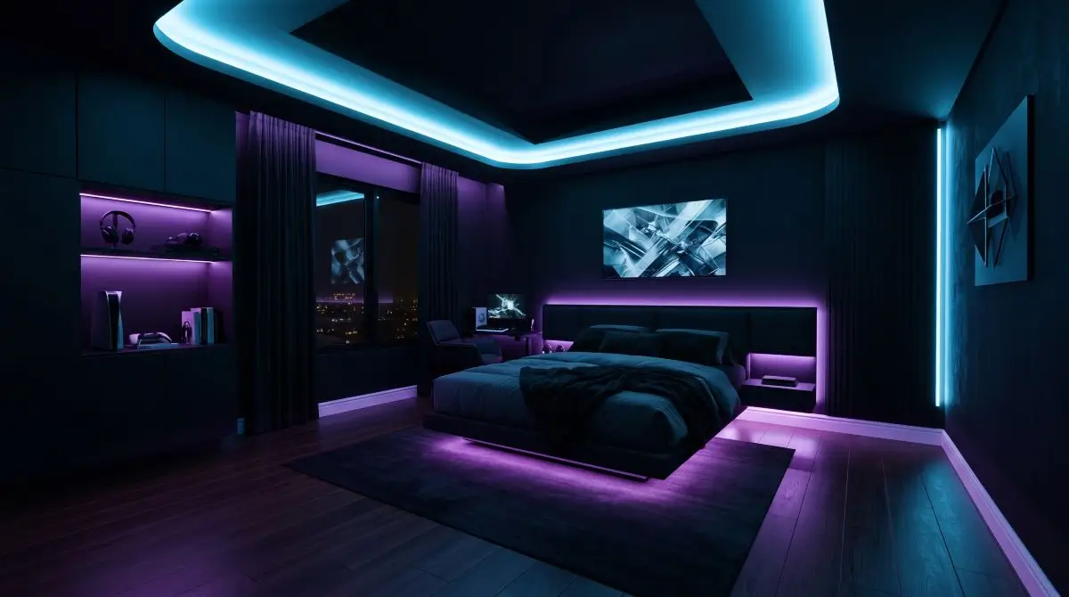 Contemporary Bedroom with LED Lighting