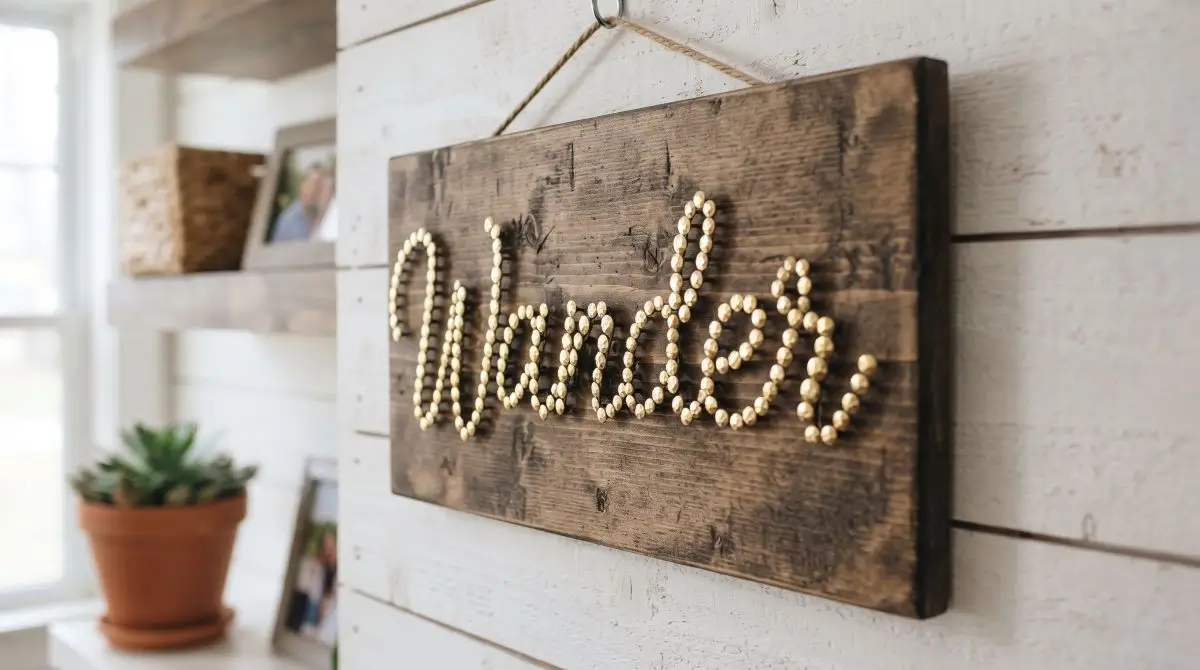 DIY Nailhead Word Art