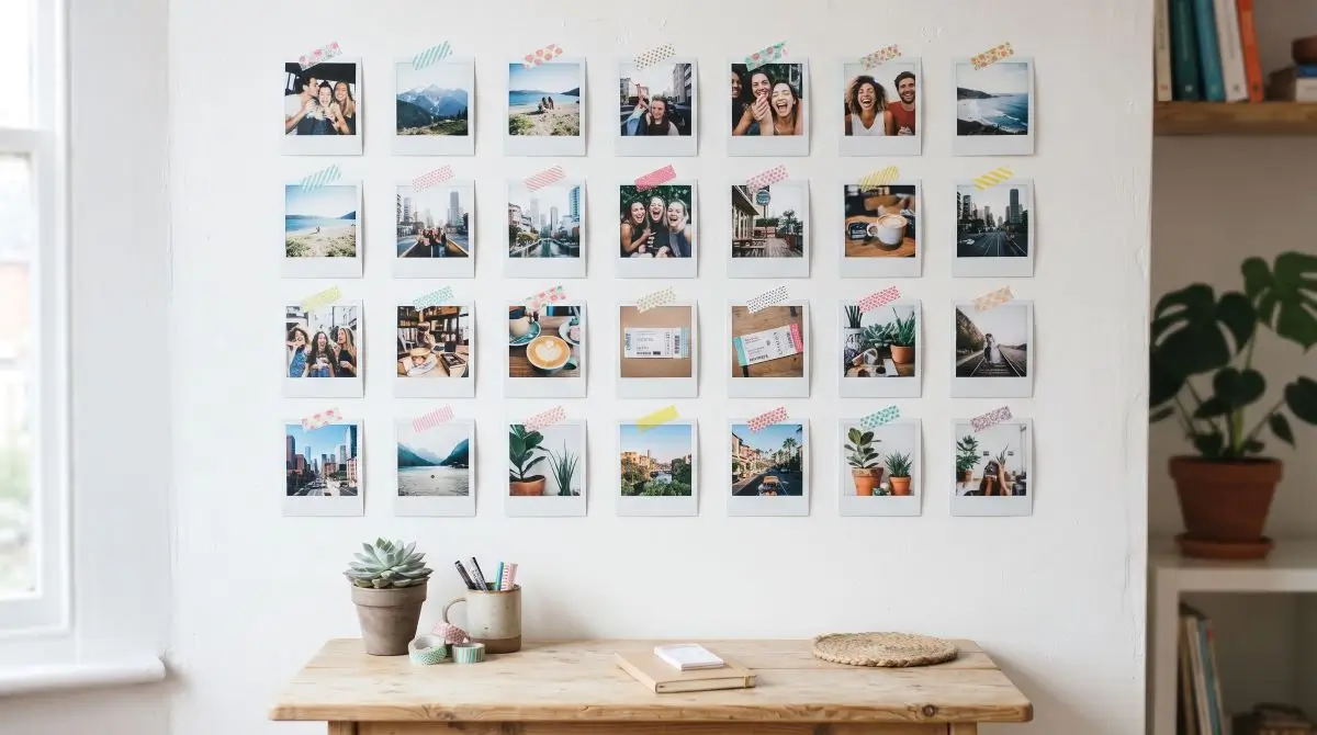 DIY Polaroid & Tape Photo Grid