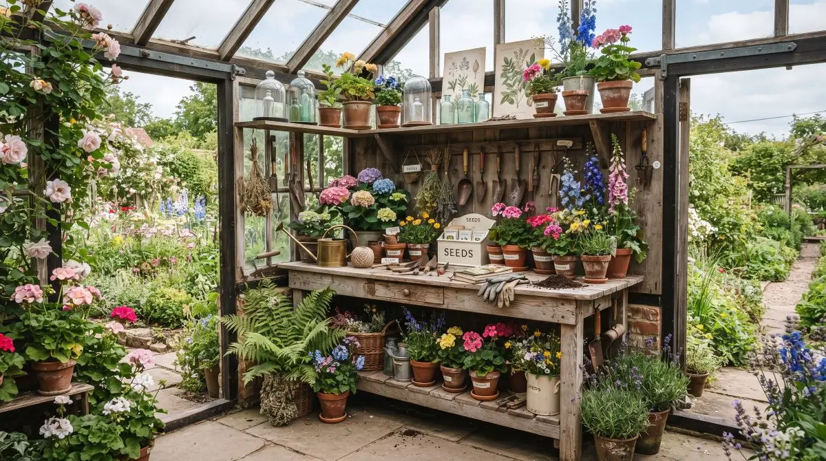 Decorative Potting Bench Focal Point