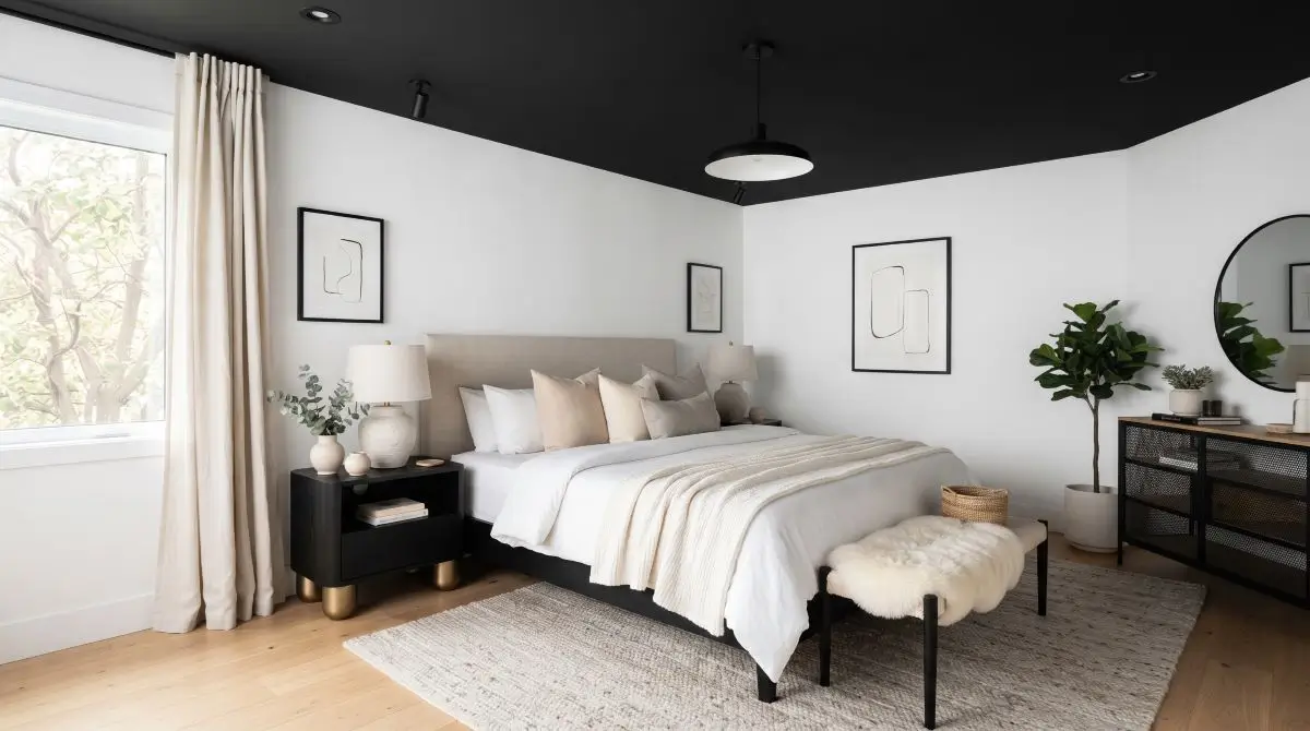 Dramatic Black Ceiling