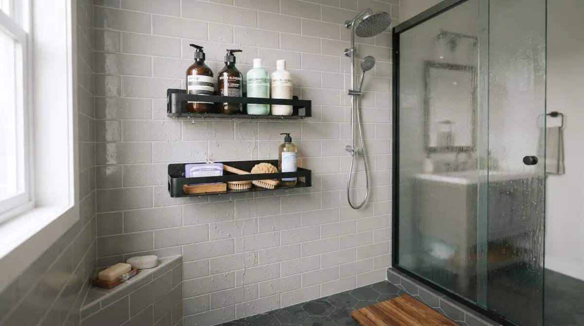 Faux Shower Niche Organization