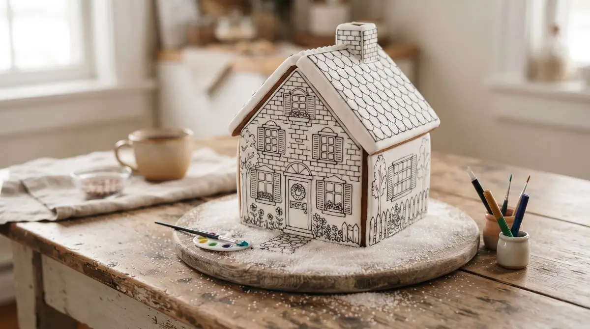 Fondant-Covered “Coloring Book” House