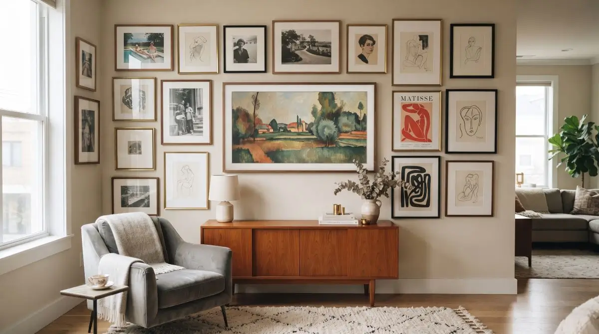Framed TV with Decor