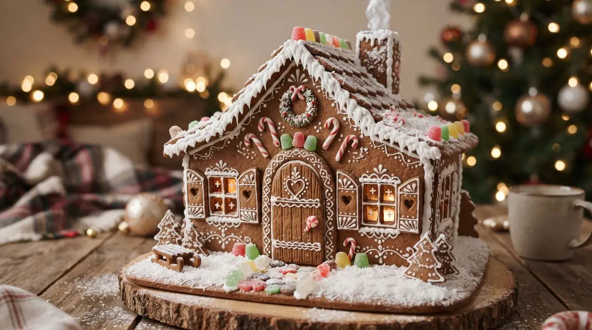 Gingerbread House with Shutter and Door Appliqués