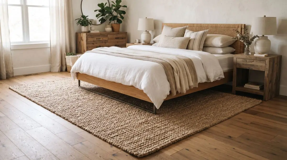 Jute or Wool Area Rug in Soft Neutrals