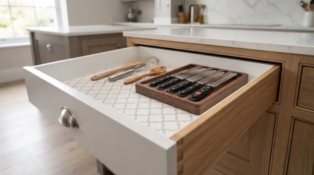 Layer Decorative Liners Inside Cabinets