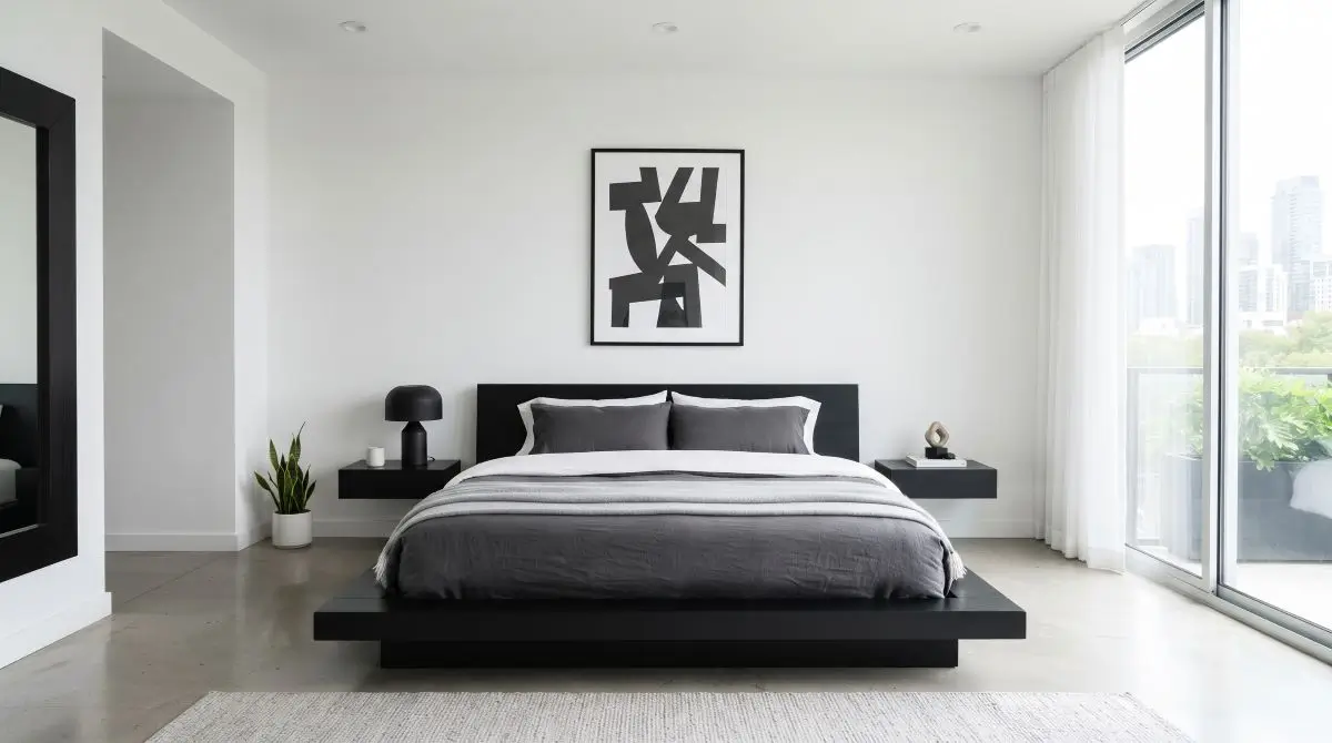 Minimalist Black Platform Bed
