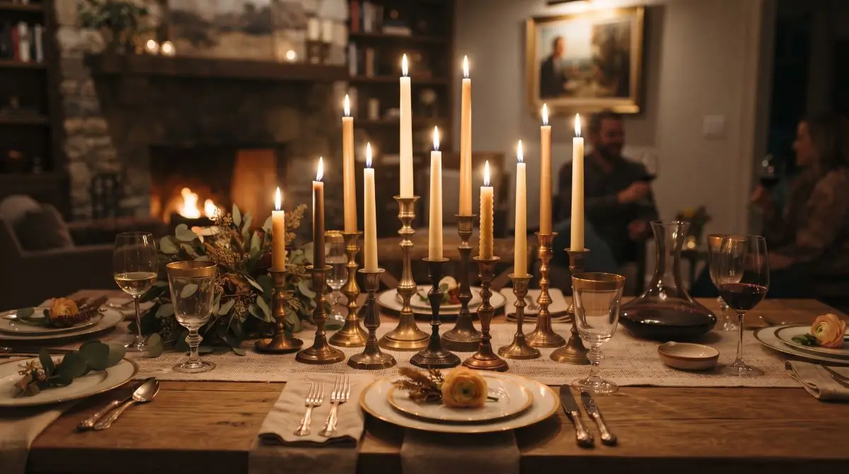 Mixed-Height Candlestick Arrangement