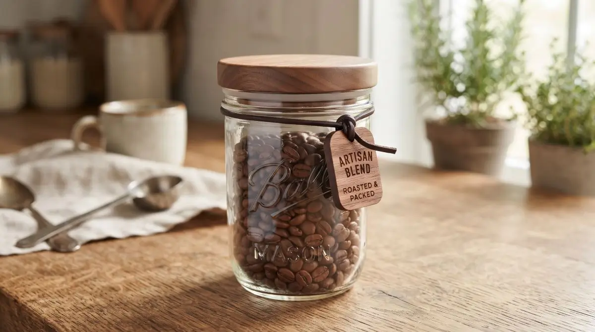 Mixed-Material Jar with Wood Accent