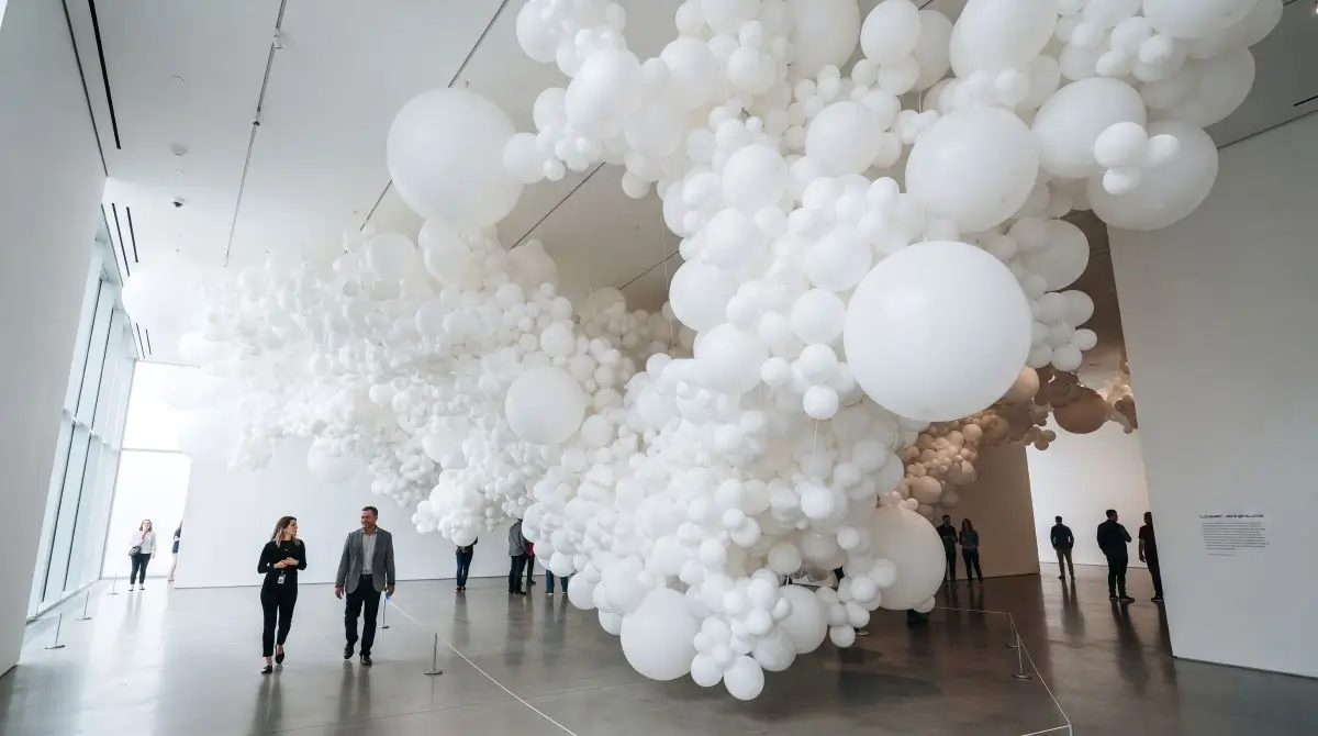 Mixed-Size Monochrome Balloon Installation