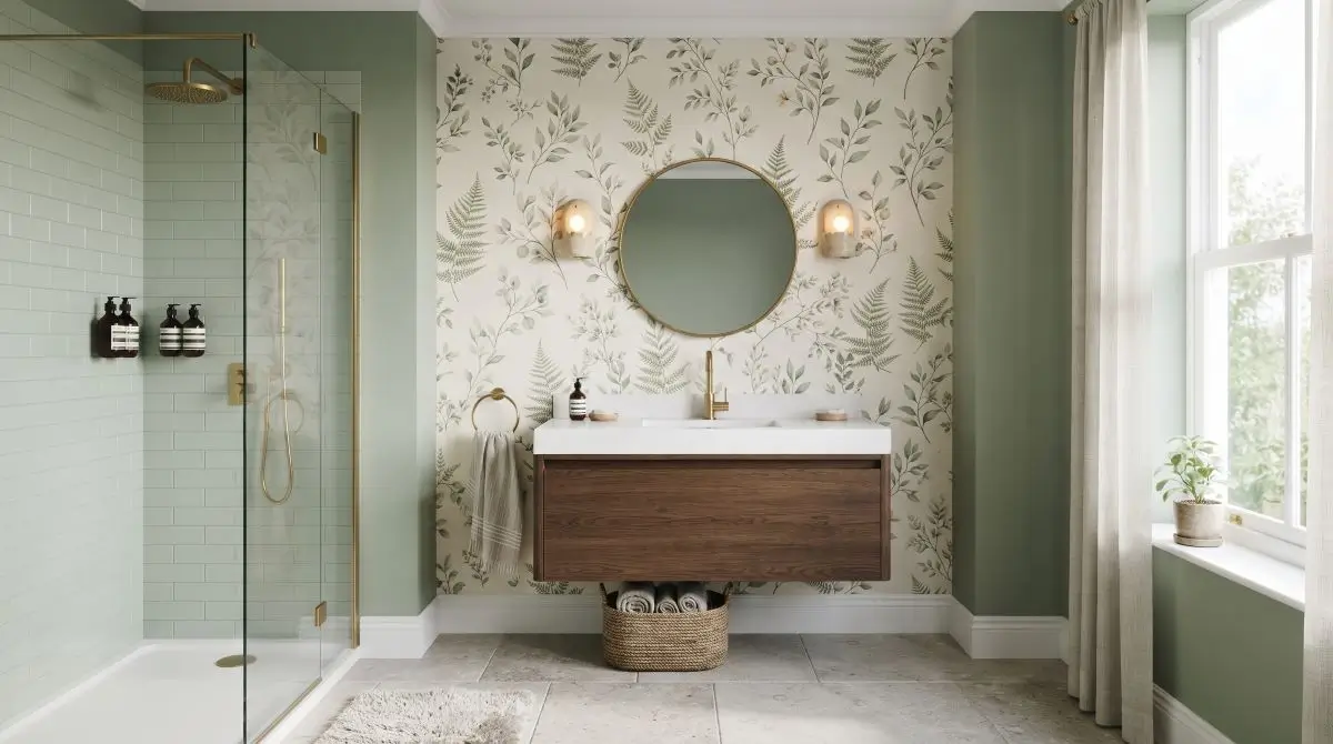 Moisture-Safe Wallpaper Accent Wall