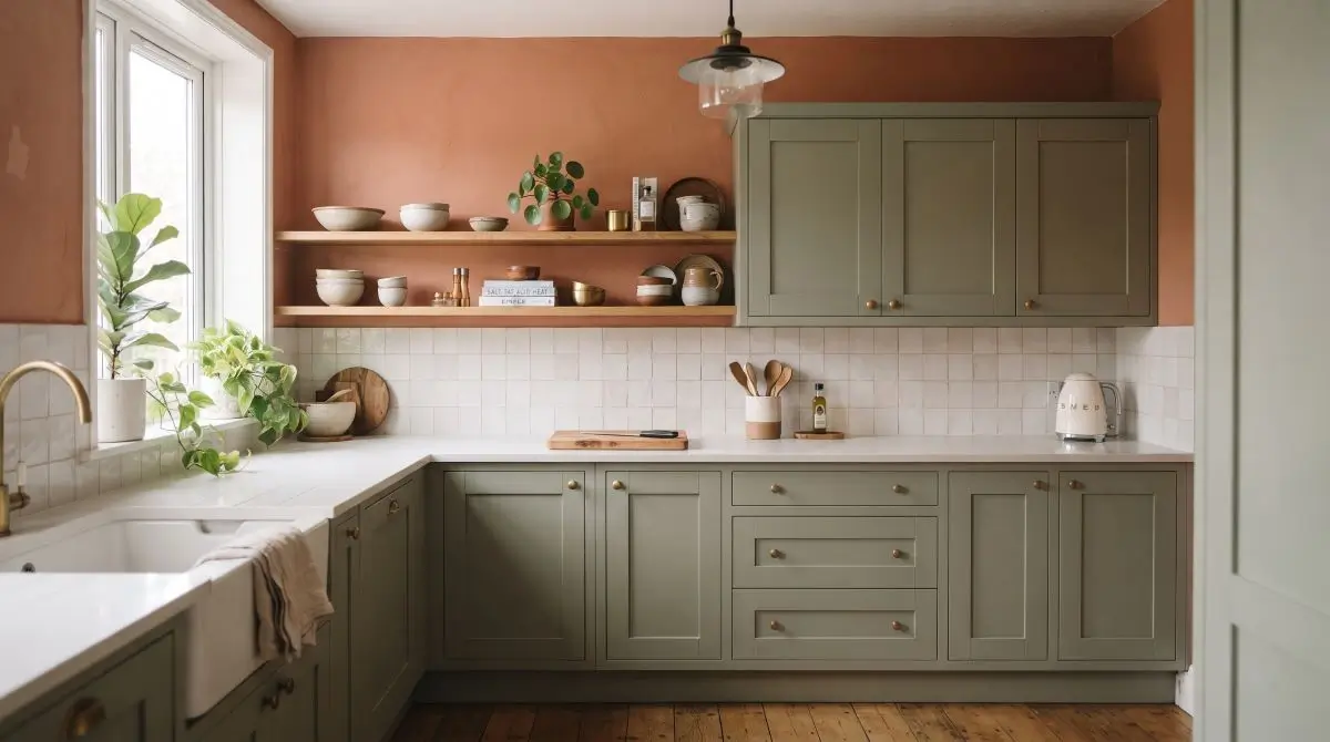 Paint an Accent Wall Above Cabinets