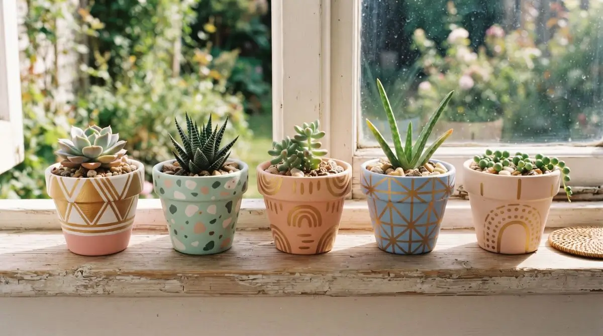 Painted Terracotta Pot Decor