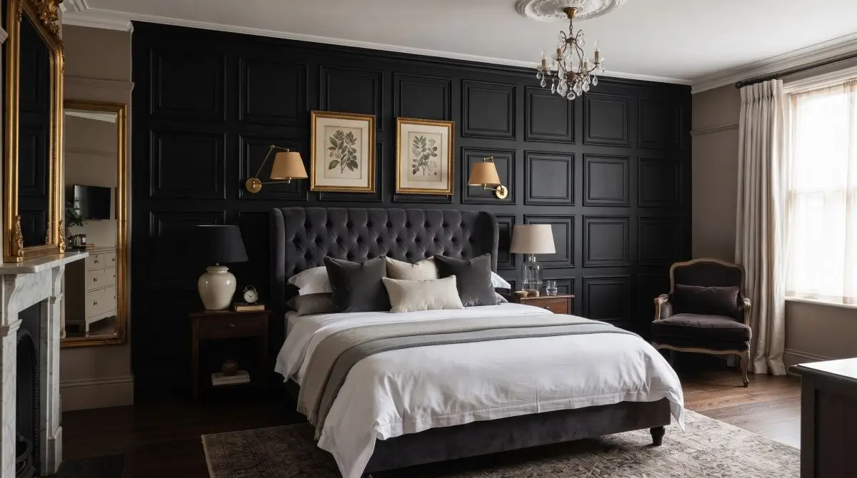 Paneled Black Wall