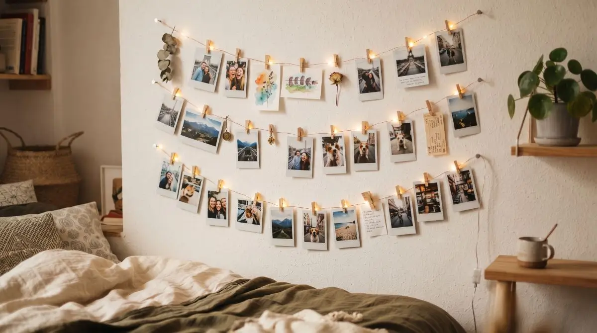 Photo Clip String Wall Display