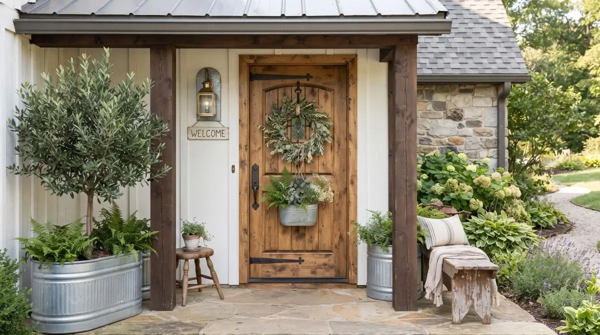 Rustic Farmhouse Front Door Styling