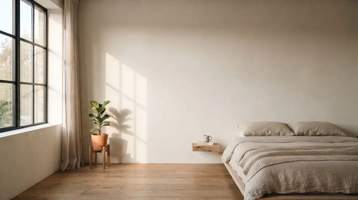 Serene Off-White Walls as Backdrop
