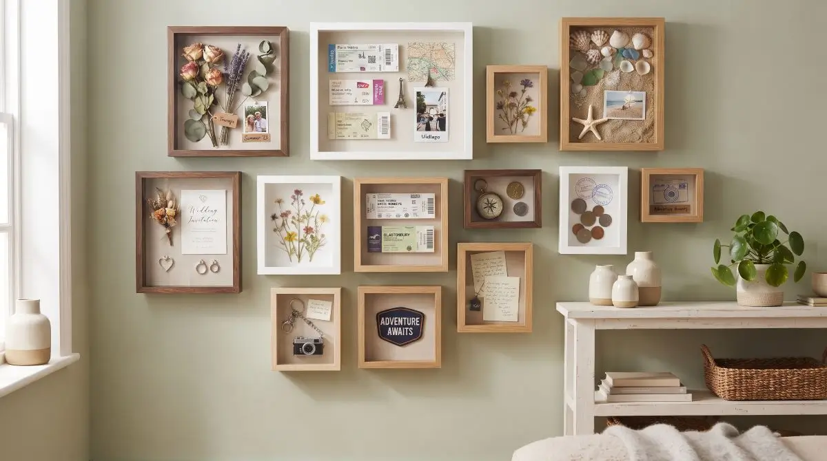 Shadowbox Frames with Keepsakes
