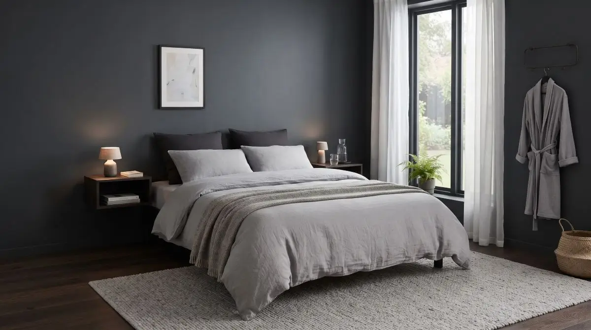 Simple Guest Room with Dark Palette